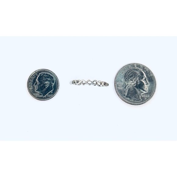 Vintage Estate Sterling Silver Twisted Design Thin Band Ring, Stackable, Sz 9.75 - Picture 9 of 10